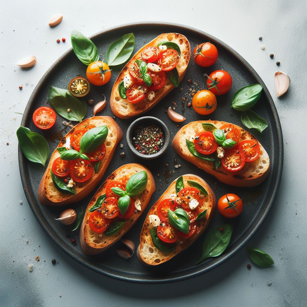 Imagen del platillo Bruschetta al Pomodoro e Basilico